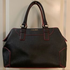 Calvin Klein Saffiano Leather Satchel